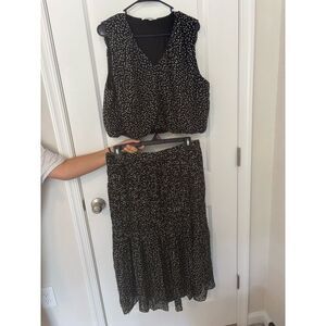 NWT WD.NY Black & White Polka Dot Pleasant Set XL